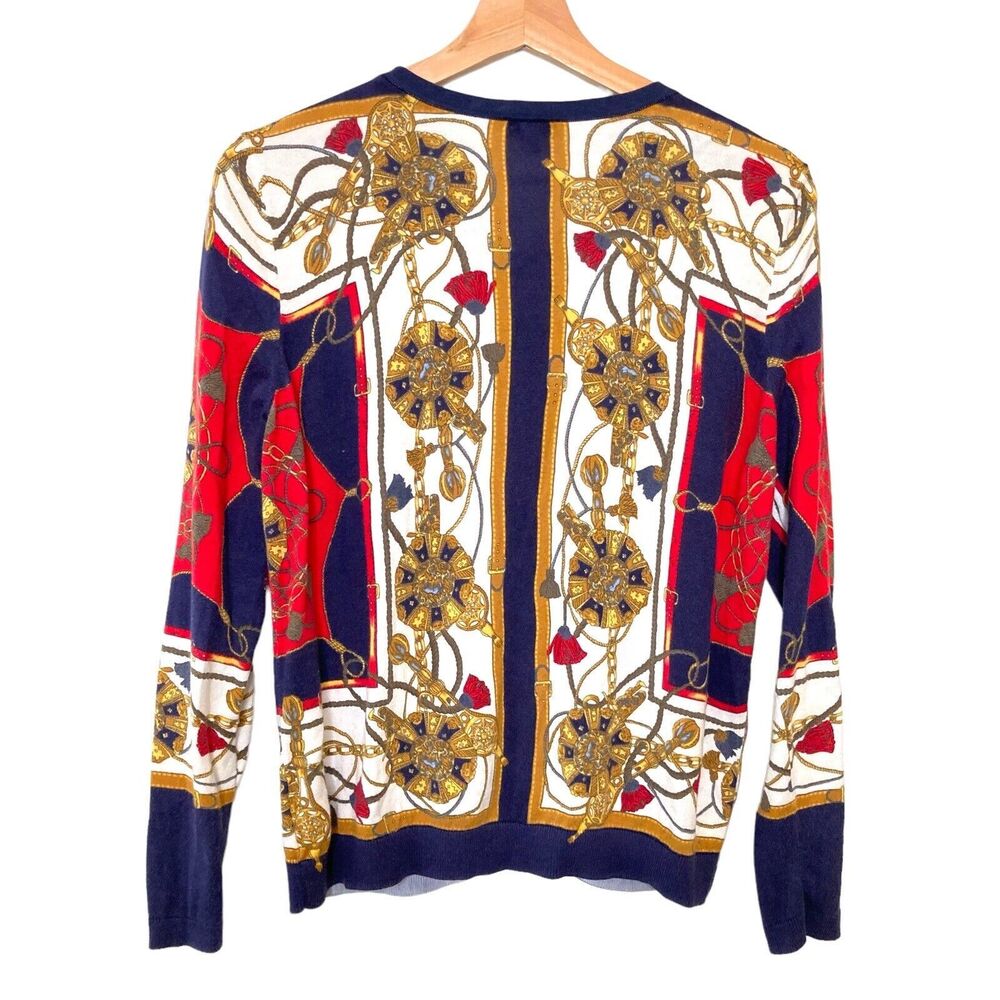 Talbots Status Print Charming Button Cardigan Swe… - image 4